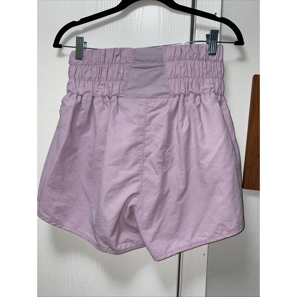 Zenana Windbreaker Smocked Waistband Running Shorts Purple Medium Athletic - Picture 3 of 8